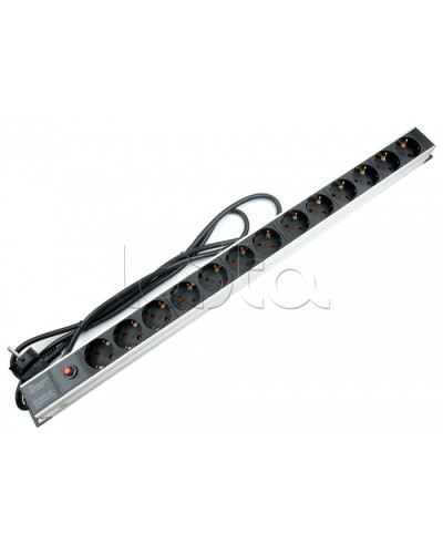 Блок евророзеток для 19 шкафов, 13 розеток, фильтр, 16 A Cabeus PDU-13P-F-2EU в Рыбинске Блоки розеток Pintop.ru