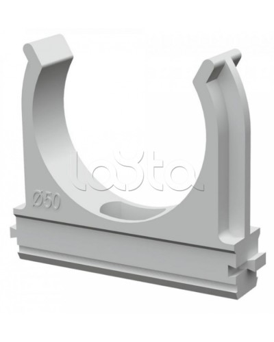 Крепеж-клипса для труб АБС-пластик в п/э д50 (10шт/200шт уп/кор) Промрукав (PR.02650) в Рыбинске Держатели, клипсы, скобы Pintop.ru