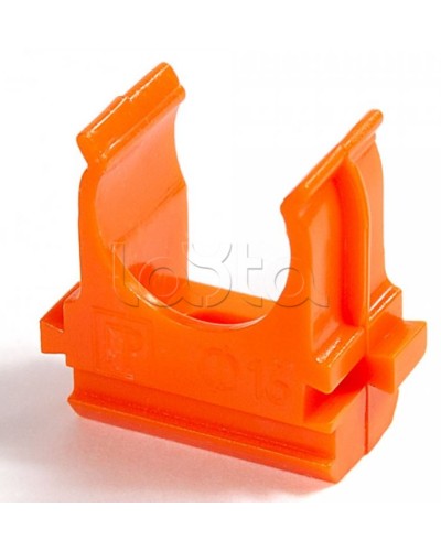 Крепёж-клипса для труб АБС-пластик оранжевая д25 в малой упаковке (10шт/500шт уп/кор) Промрукав (PR13.0068) в Рыбинске Держатели, клипсы, скобы Pintop.ru