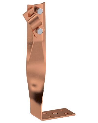 Держатель проводника круглого 6-10мм винтовой угловой скрученный h=140мм медь IEK (ZDP87-50-1-16-140) в Рыбинске Крепеж Pintop.ru