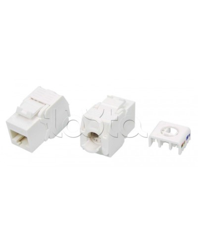 Вставка Keystone Jack RJ-45(8P8C) Hyperline KJ8-8P8C-C5e-180-TLS-WH в Рыбинске Модули Keystone Pintop.ru
