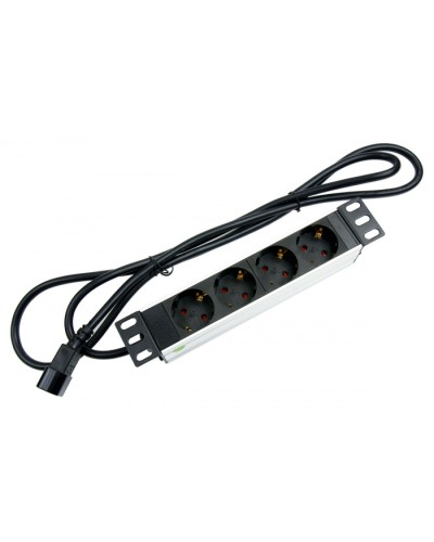 Блок евророзеток для 10 шкафов, горизонтальный, 4 розетки, 10 A Cabeus PDU-4P-2IEC в Рыбинске Блоки розеток Pintop.ru