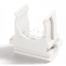 Крепёж-клипса для труб Полистирол белая д50 (10шт/200шт уп/кор) Промрукав (PR.02750б)