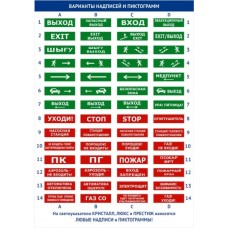 Оповещатель плоское световое табло наружнее исполнение Электротехника и Автоматика КРИСТАЛЛ-12 СН "Газ-уходи"