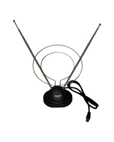 Антенна комнатная телескопическая на подставке «Усы+кольцо», RX-100 REXANT 34-0100 в Рыбинске Системы видеонаблюдения Pintop.ru