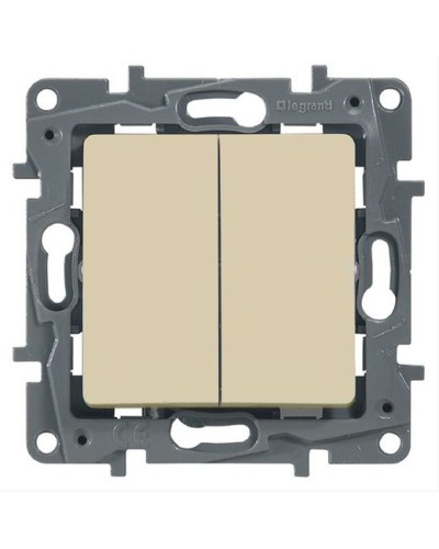 Выключатель двухклавишный 10 AX 250 В слоновая кость Etika Legrand 672302 в Рыбинске Аксессуары для кабель-канала Pintop.ru
