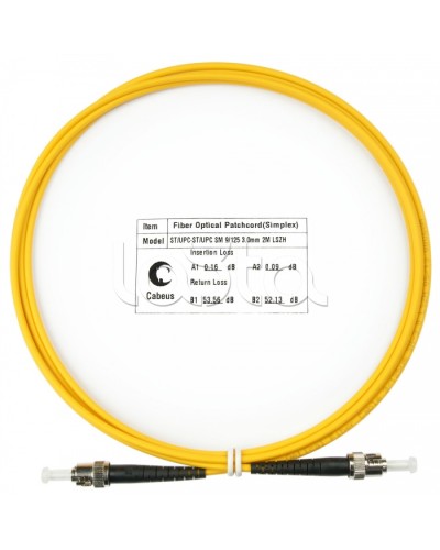 Шнур оптический simplex ST-ST 9/125 sm 2м LSZH Cabeus FOP(s)-9-ST-ST-2m в Рыбинске Патч-корды оптические Pintop.ru